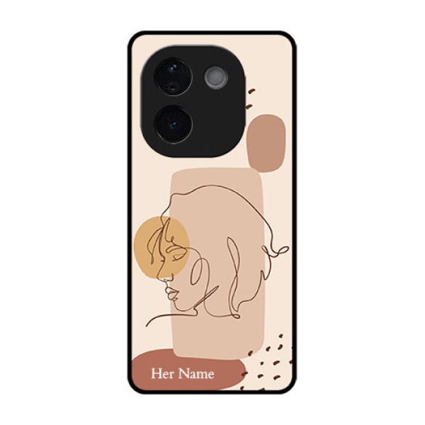 iQOO Z9s Pro 5G Custom Glass Phone CaseCalm Woman Line Art Design iQOO Z9s Pro 5G Custom Glass Phone CaseCalm Woman Line Art Design