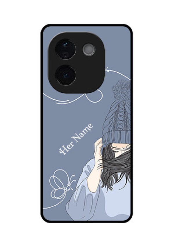 iQOO Z9s Pro 5G Custom Glass Phone CaseGirl In Winter Outfit Design