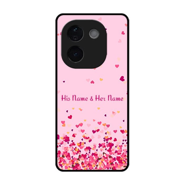 iQOO Z9s Pro 5G Custom Glass Phone CaseFloating Hearts Design