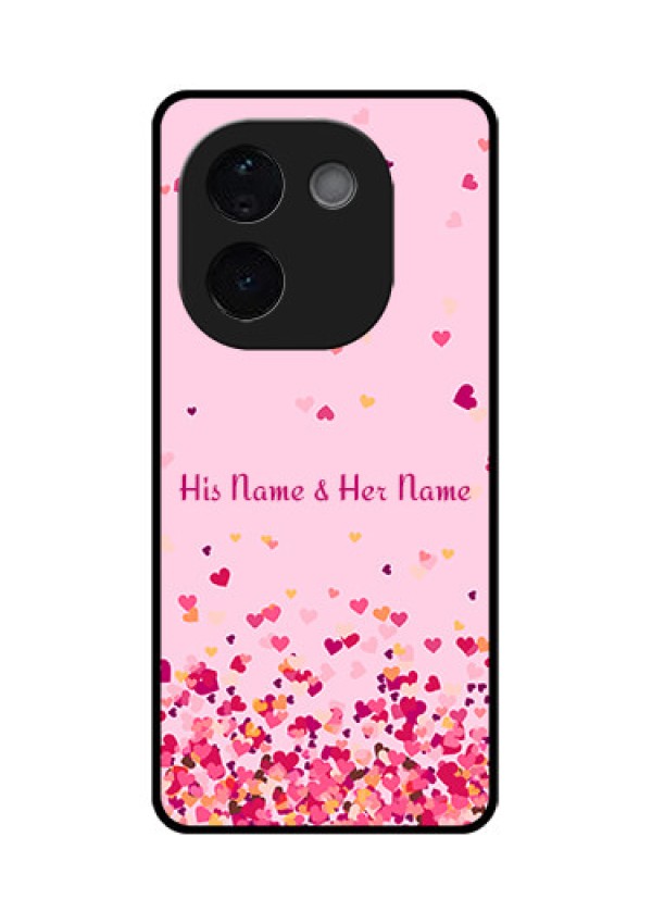 iQOO Z9s Pro 5G Custom Glass Phone CaseFloating Hearts Design