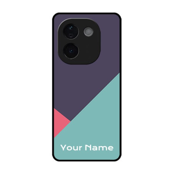 iQOO Z9s Pro 5G Custom Glass Phone CaseTri Color Abstract Design