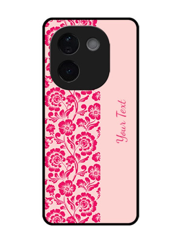 Custom iQOO Z9s Pro 5G Custom Glass Phone CaseAttractive Floral Pattern Design