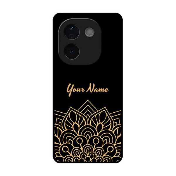 iQOO Z9s Pro 5G Custom Glass Phone CaseGolden Mandala Design