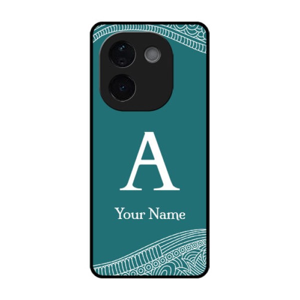 iQOO Z9s Pro 5G Custom Glass Phone CaseLine Art Pattern With Custom Name Design iQOO Z9s Pro 5G Custom Glass Phone CaseLine Art Pattern With Custom Name Design