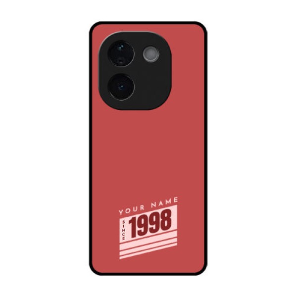 iQOO Z9s Pro 5G Custom Glass Phone CaseRed Custom Year Of Birth Design