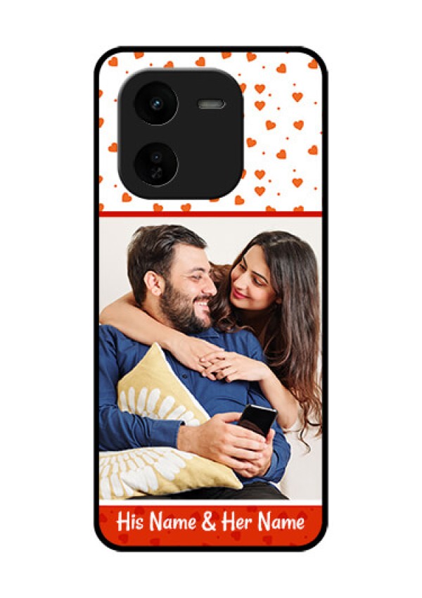 iQOO Z9X 5G Custom Glass Phone CaseOrange Love Symbol Design