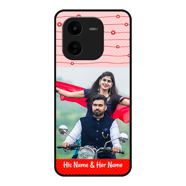 iQOO Z9X 5G Custom Glass Phone CaseRed Pattern Case Design