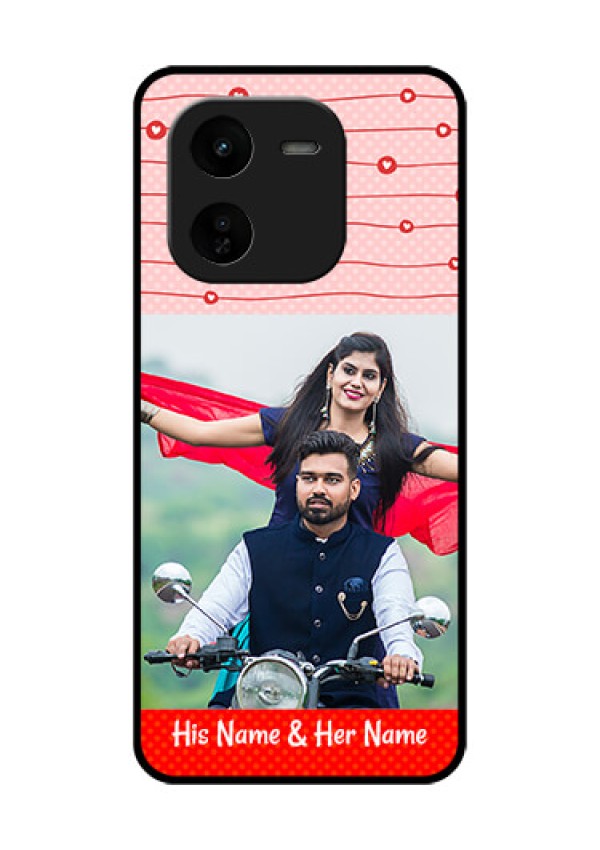 iQOO Z9X 5G Custom Glass Phone CaseRed Pattern Case Design