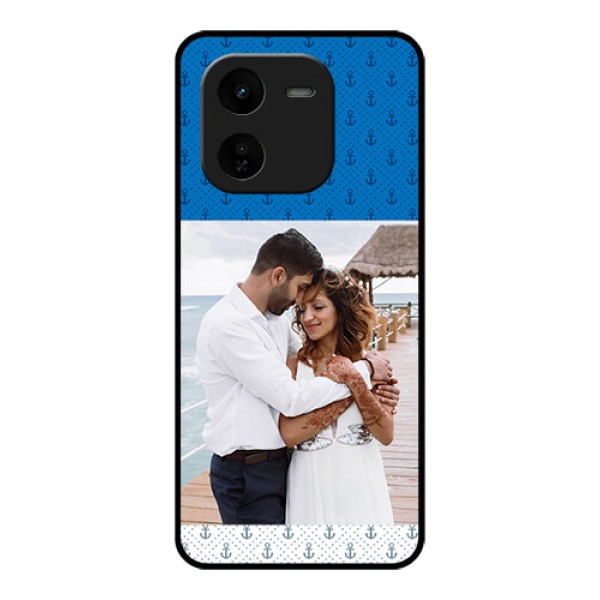 iQOO Z9X 5G Custom Glass Phone CaseBlue Anchors Design