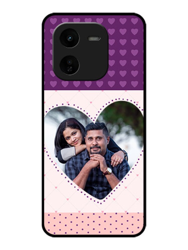 Custom iQOO Z9X 5G Custom Glass Phone CaseViolet Love Dots Design