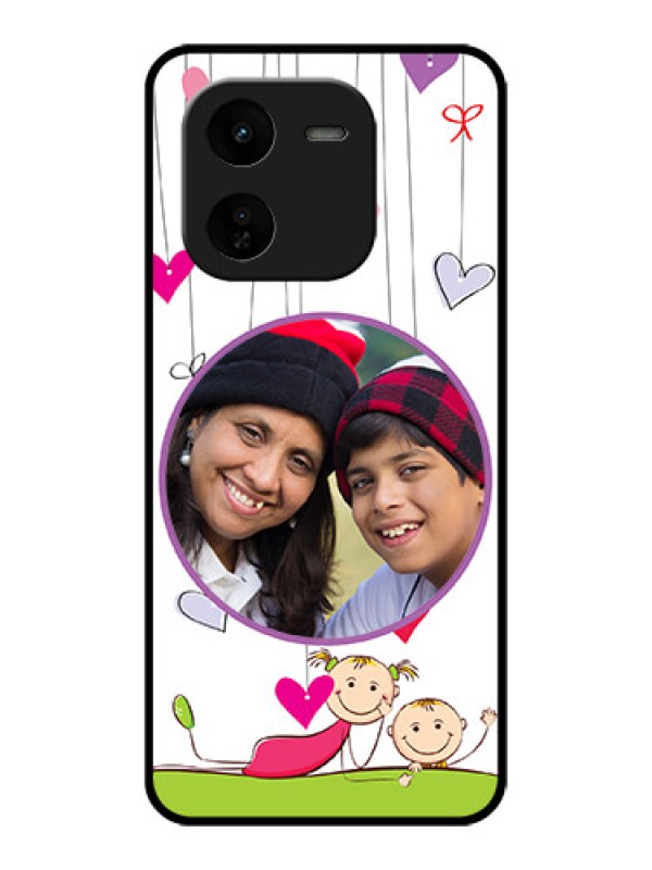 Custom iQOO Z9X 5G Custom Glass Phone CaseCute Kids Phone Case Design