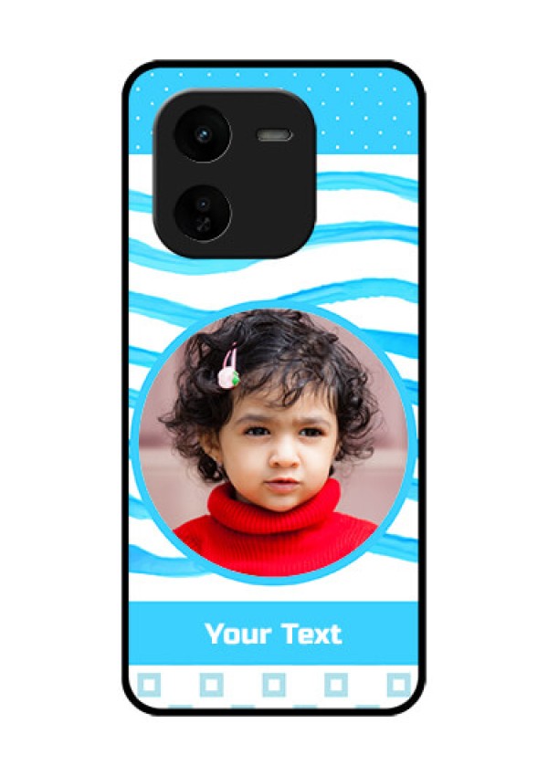 iQOO Z9X 5G Custom Glass Phone CaseSimple Blue Case Design