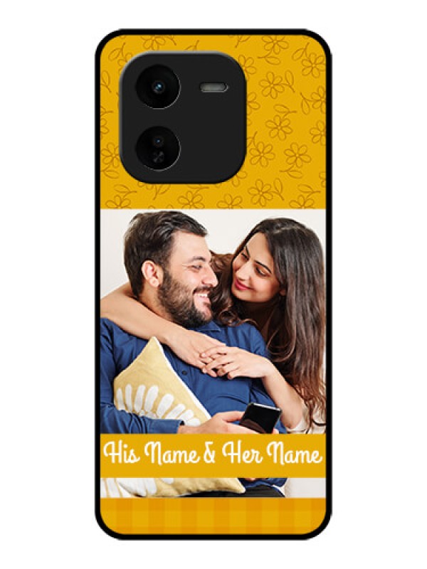 Custom iQOO Z9X 5G Custom Glass Phone CaseYellow Floral Design