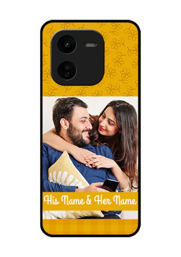 iQOO Z9X 5G Custom Glass Phone CaseYellow Floral Design