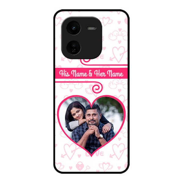 iQOO Z9X 5G Custom Glass Phone CaseHeart Shape Love Design