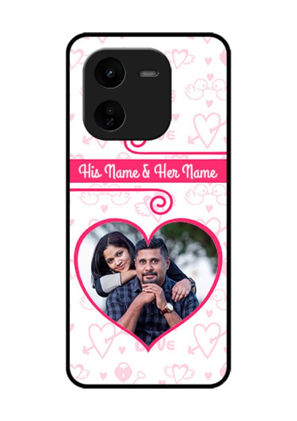 iQOO Z9X 5G Custom Glass Phone CaseHeart Shape Love Design