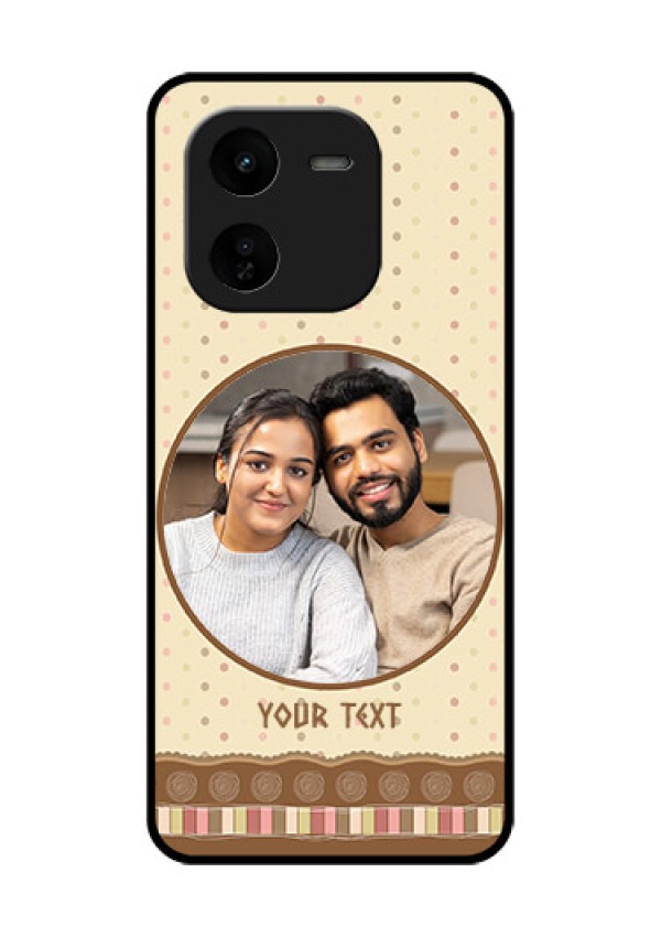 iQOO Z9X 5G Custom Glass Phone CaseBrown Dotted Mobile Case Design