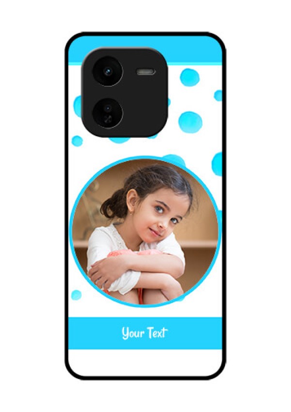 iQOO Z9X 5G Custom Glass Phone CaseBlue Bubbles Pattern Design