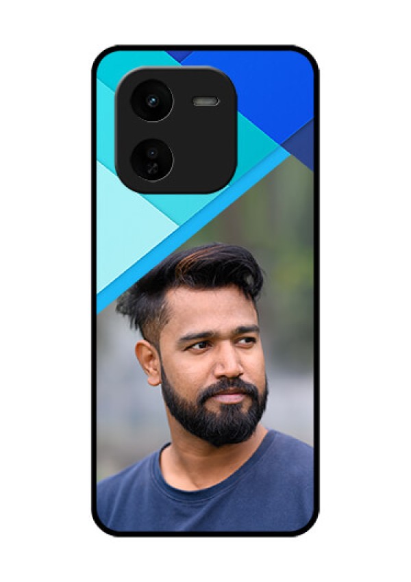 iQOO Z9X 5G Custom Glass Phone CaseBlue Pattern Design