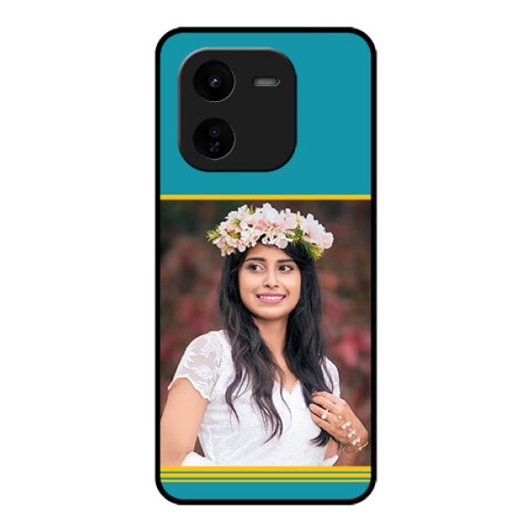 iQOO Z9X 5G Custom Glass Phone CaseYellow and Blue Design