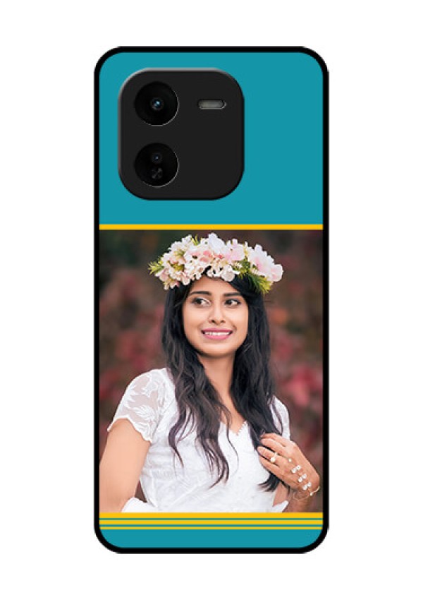 iQOO Z9X 5G Custom Glass Phone CaseYellow and Blue Design