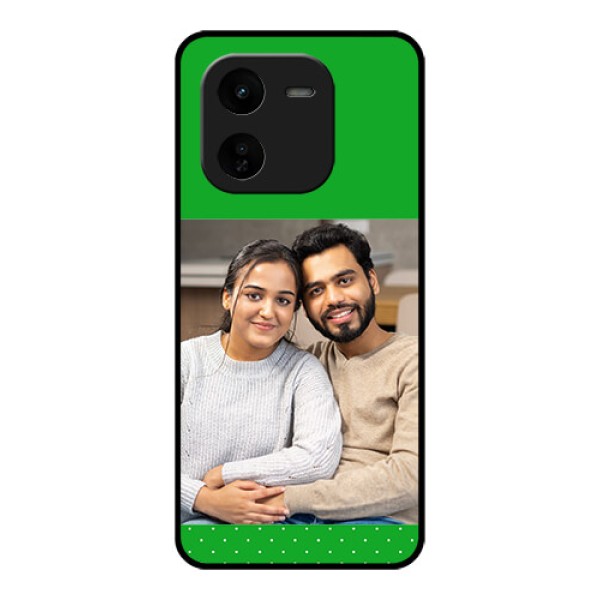 iQOO Z9X 5G Custom Glass Phone CaseGreen Pattern Design