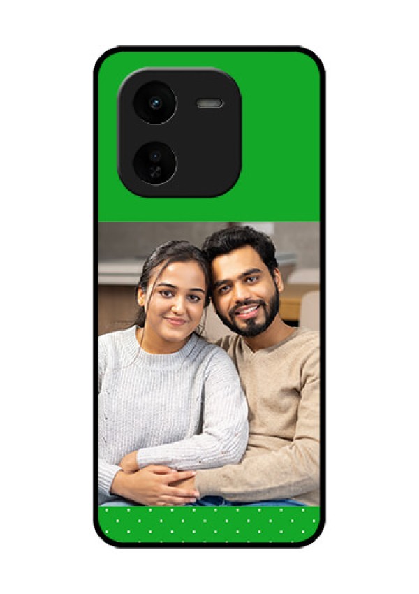 iQOO Z9X 5G Custom Glass Phone CaseGreen Pattern Design