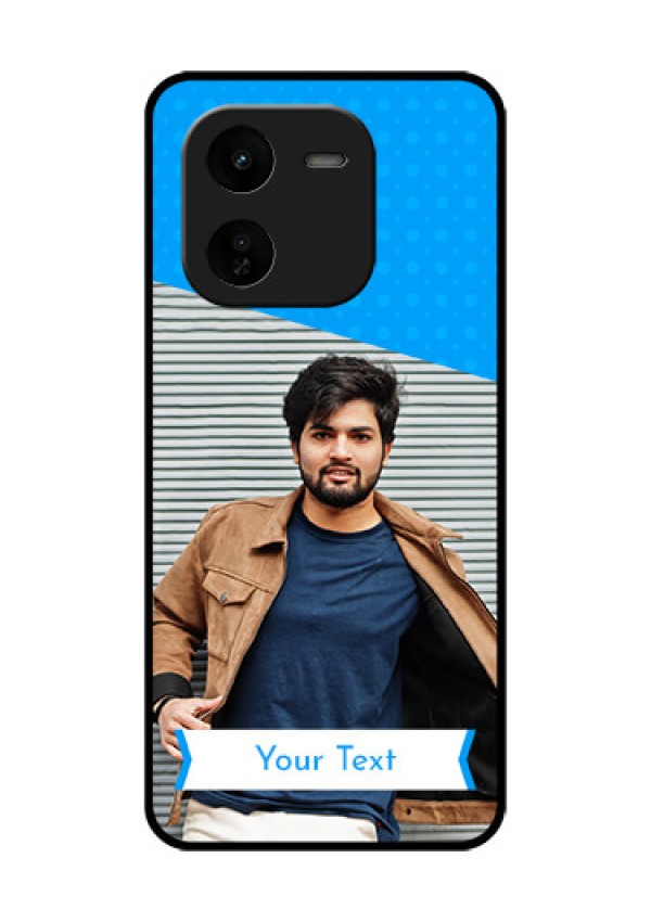 iQOO Z9X 5G Custom Glass Phone CaseSimple Blue Color Design