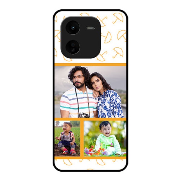 iQOO Z9X 5G Custom Glass Phone CaseYellow Pattern Design