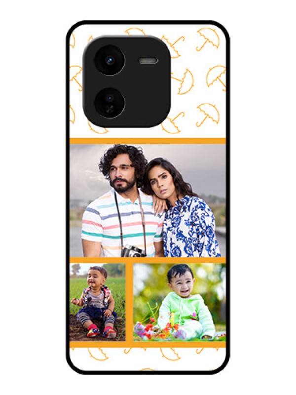 Custom iQOO Z9X 5G Custom Glass Phone CaseYellow Pattern Design