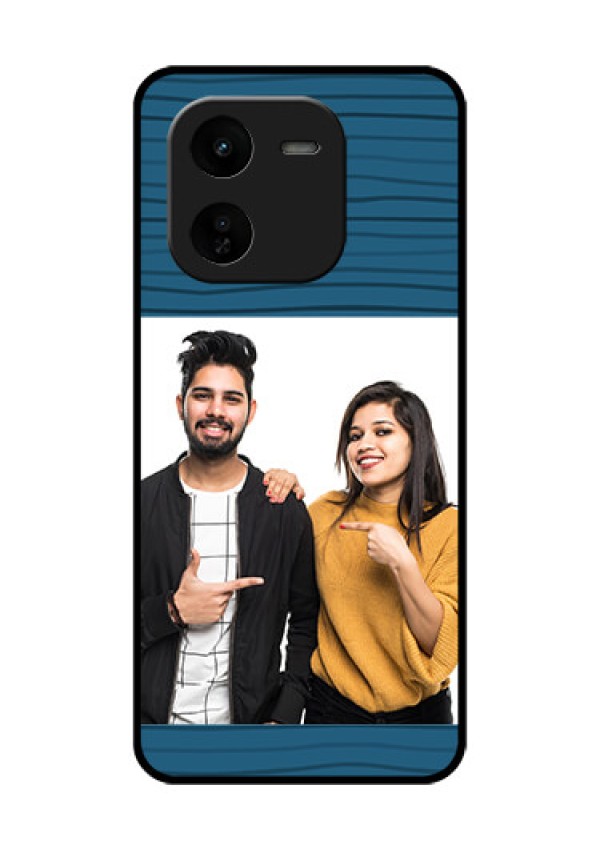 iQOO Z9X 5G Custom Glass Phone CaseBlue Pattern Cover Design