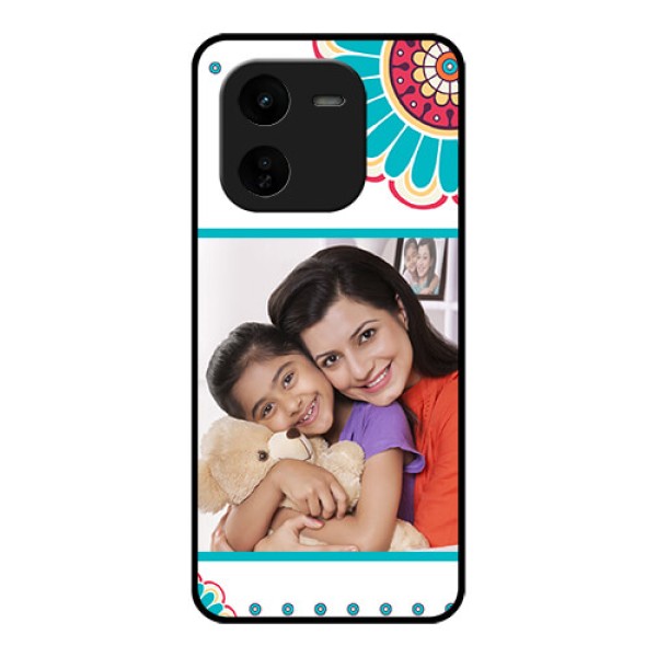 iQOO Z9X 5G Custom Glass Phone CaseFlower Design