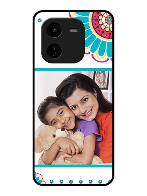 Custom iQOO Z9X 5G Custom Glass Phone CaseFlower Design