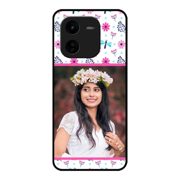 iQOO Z9X 5G Custom Glass Phone CaseColorful Flower Design