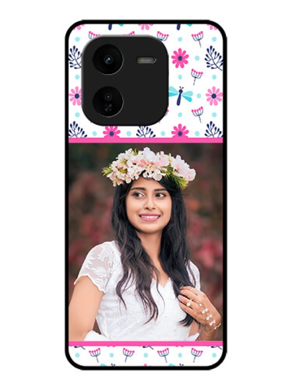 Custom iQOO Z9X 5G Custom Glass Phone CaseColorful Flower Design