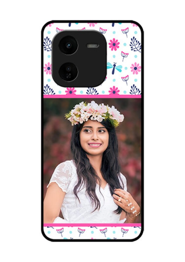 iQOO Z9X 5G Custom Glass Phone CaseColorful Flower Design