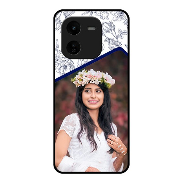 iQOO Z9X 5G Custom Glass Phone CaseClassy Floral Design