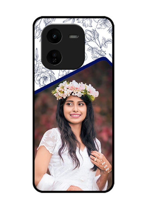 iQOO Z9X 5G Custom Glass Phone CaseClassy Floral Design