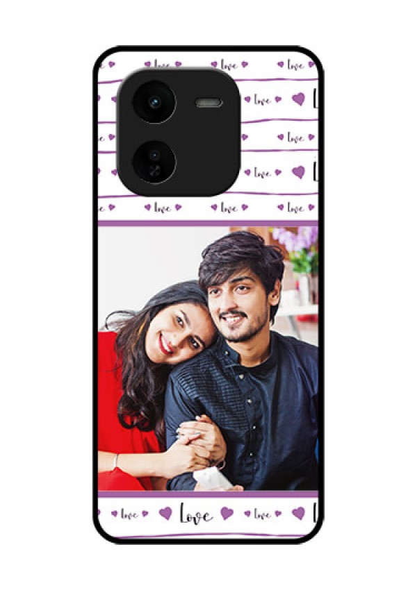 iQOO Z9X 5G Custom Glass Phone CaseCouples Heart Design