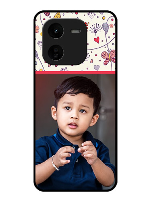 Custom iQOO Z9X 5G Custom Glass Phone CasePremium Floral Design