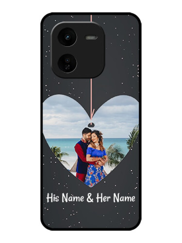 Custom iQOO Z9X 5G Custom Glass Phone CaseHanging Heart Design