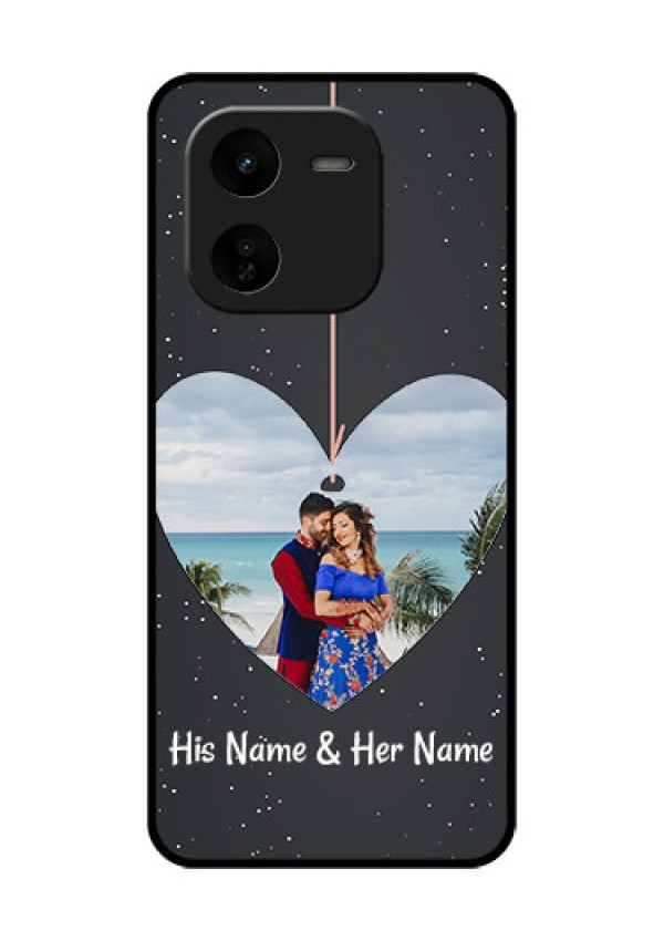 iQOO Z9X 5G Custom Glass Phone CaseHanging Heart Design