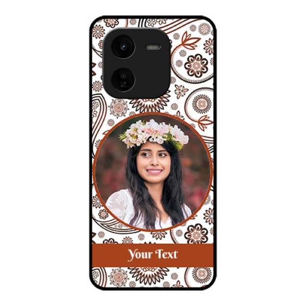 iQOO Z9X 5G Custom Glass Phone CaseAbstract Flower Design