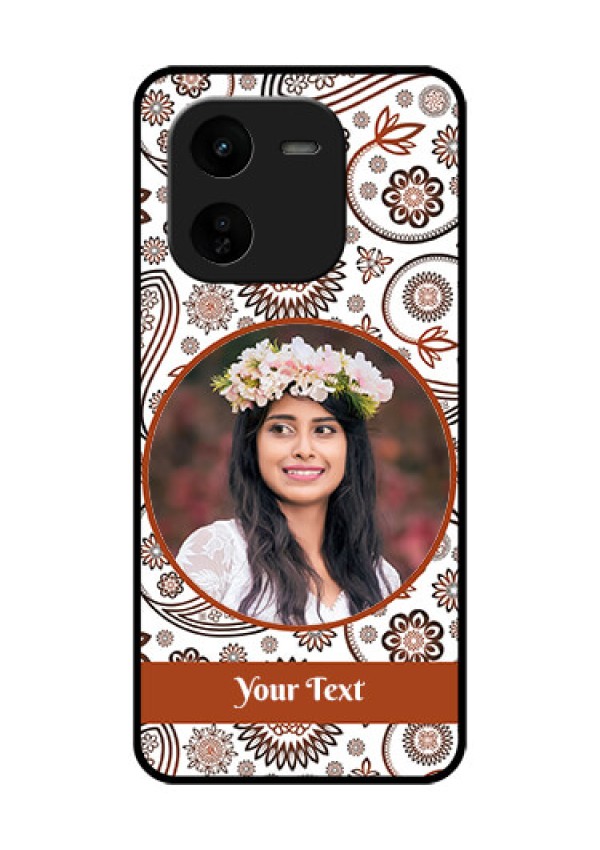 iQOO Z9X 5G Custom Glass Phone CaseAbstract Flower Design