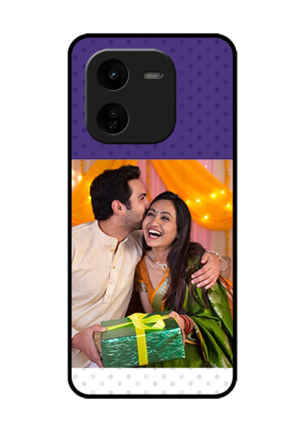 iQOO Z9X 5G Custom Glass Phone CaseViolet Colored Pattern Design