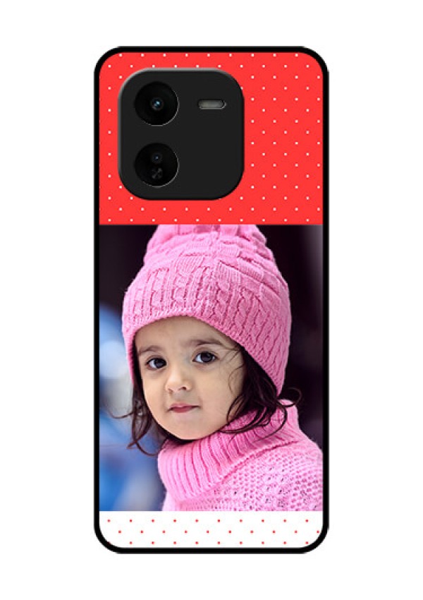 iQOO Z9X 5G Custom Glass Phone CaseRed Pattern Design