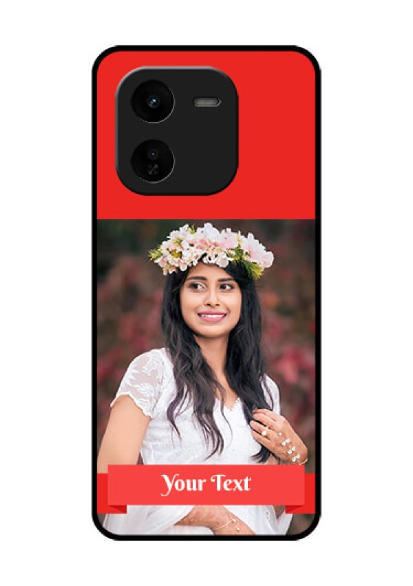 iQOO Z9X 5G Custom Glass Phone CaseSimple Red Color Design