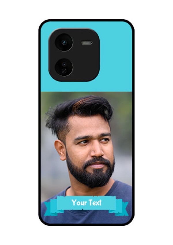 iQOO Z9X 5G Custom Glass Phone CaseBlue Color Design