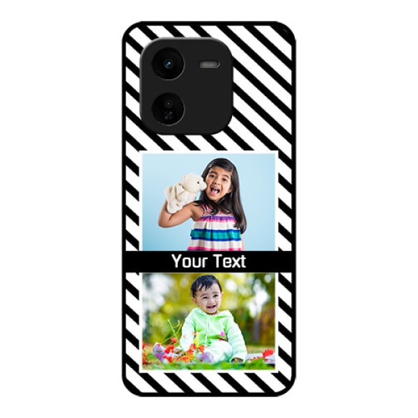 iQOO Z9X 5G Custom Glass Phone CaseBlack And White Stripes Design