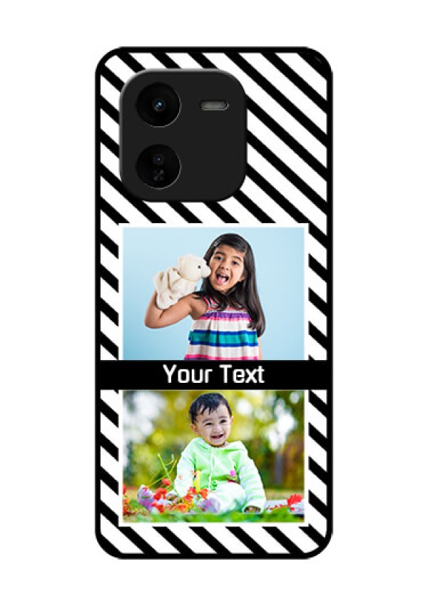 iQOO Z9X 5G Custom Glass Phone CaseBlack And White Stripes Design
